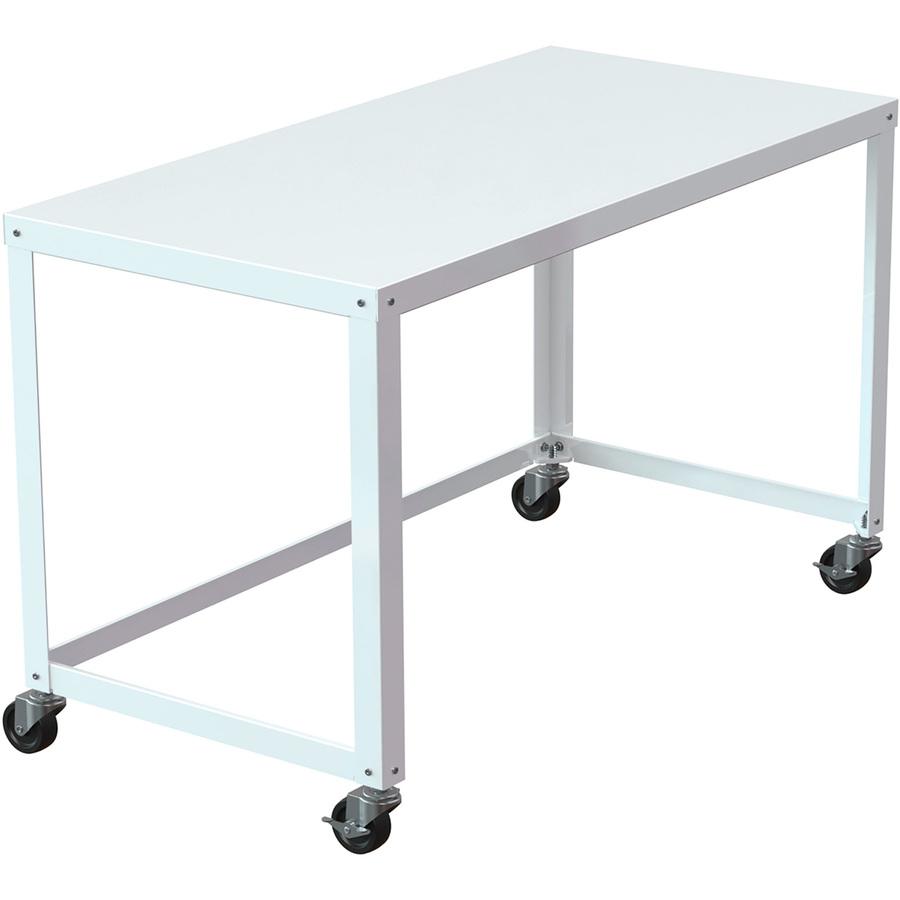 Lorell SOHO Personal Mobile Desk - Rectangle Top - 48" Table Top Width x 23" Table Top Depth - 29.50" HeightAssembly Required - White - 1 Each. Picture 11