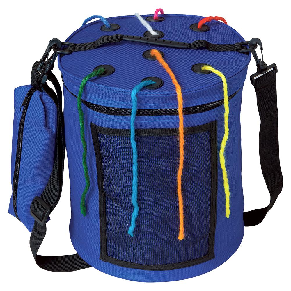 Creativity Street Carrying Case (Tote) Yarn - Blue - Nylon - Carrying Strap - 12" H x 10.5" Diameter. Picture 2