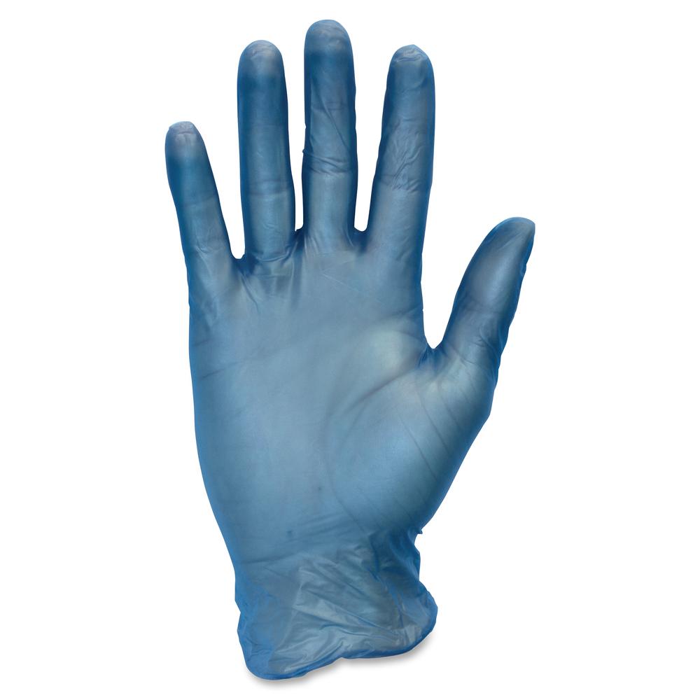 Safety Zone General-purpose Vinyl Gloves - Large Size - For Right/Left Hand - Blue - Latex-free, Comfortable, Silicone-free, Allergen-free, DINP-free, DEHP-free, Durable - For Food, Janitorial Use, Co. Picture 2