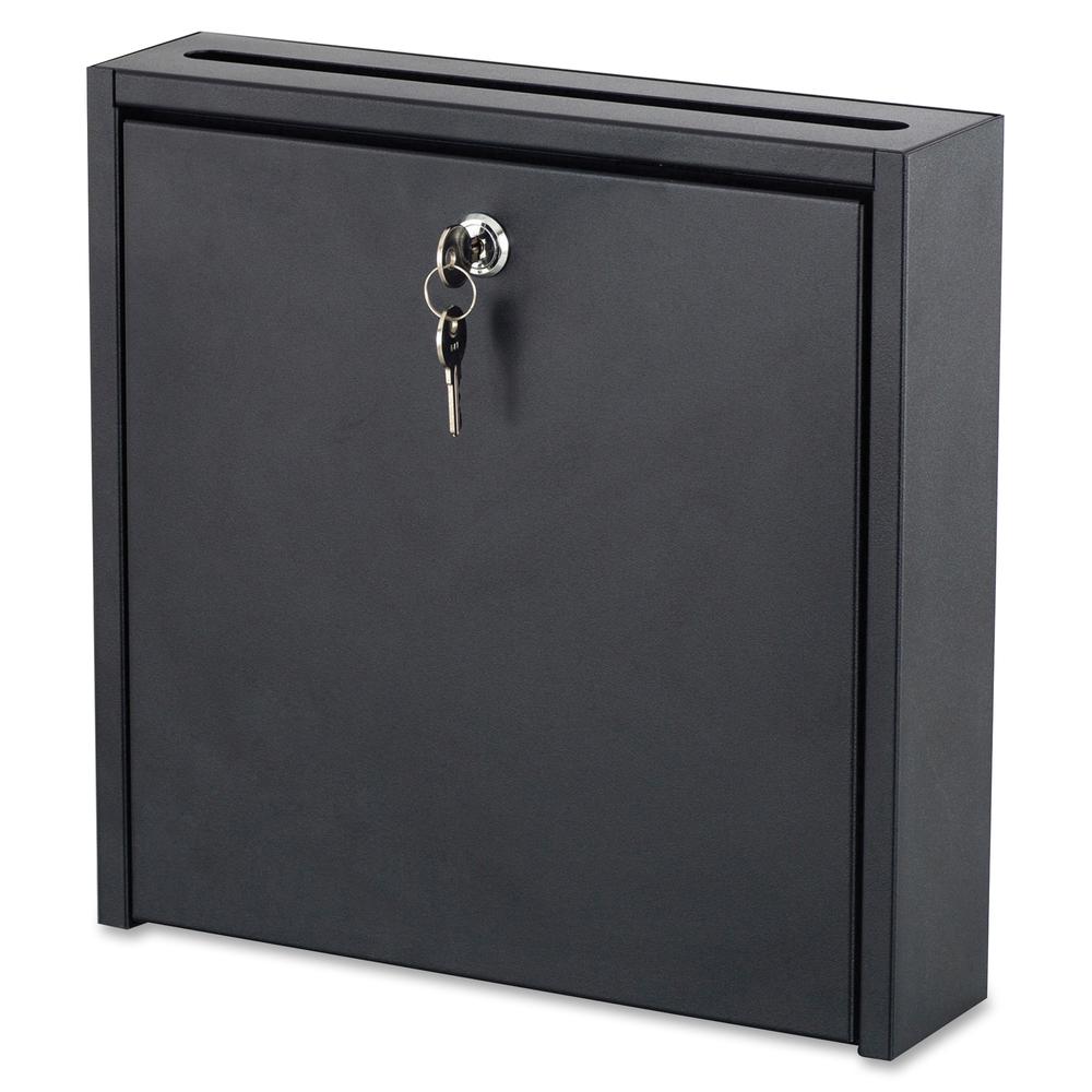 Safco 12 x 12" Wall-Mounted Inter-department Mailbox with Lock - External Dimensions: 12" Width x 12" Height - 2.92 gal - Media Size Supported: Letter - Steel - Black Powder Coat - For Mail, File, Doc. Picture 2
