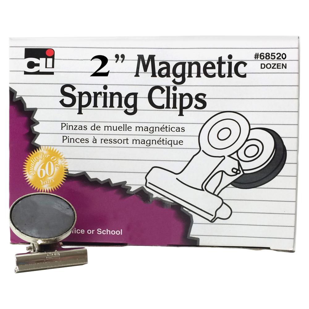 CLI Magnetic Spring Clips - 2" Length - 12 / Box. Picture 2