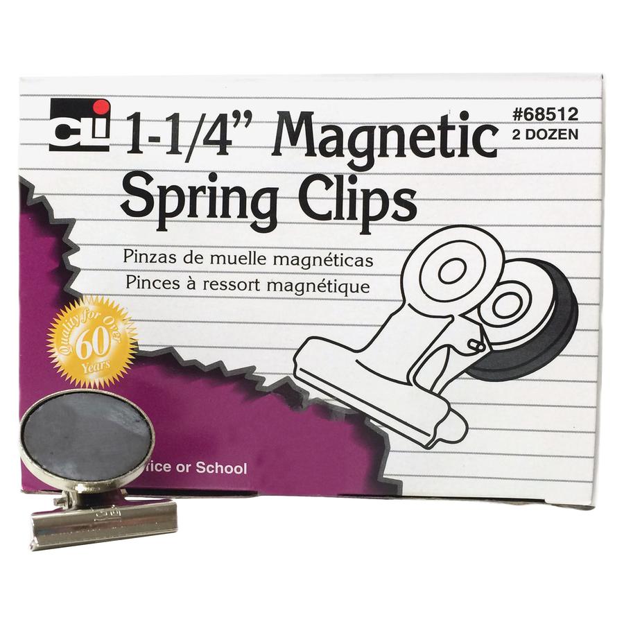 CLI Magnetic Spring Clips - 1.3" Length - 24 / Box. Picture 2