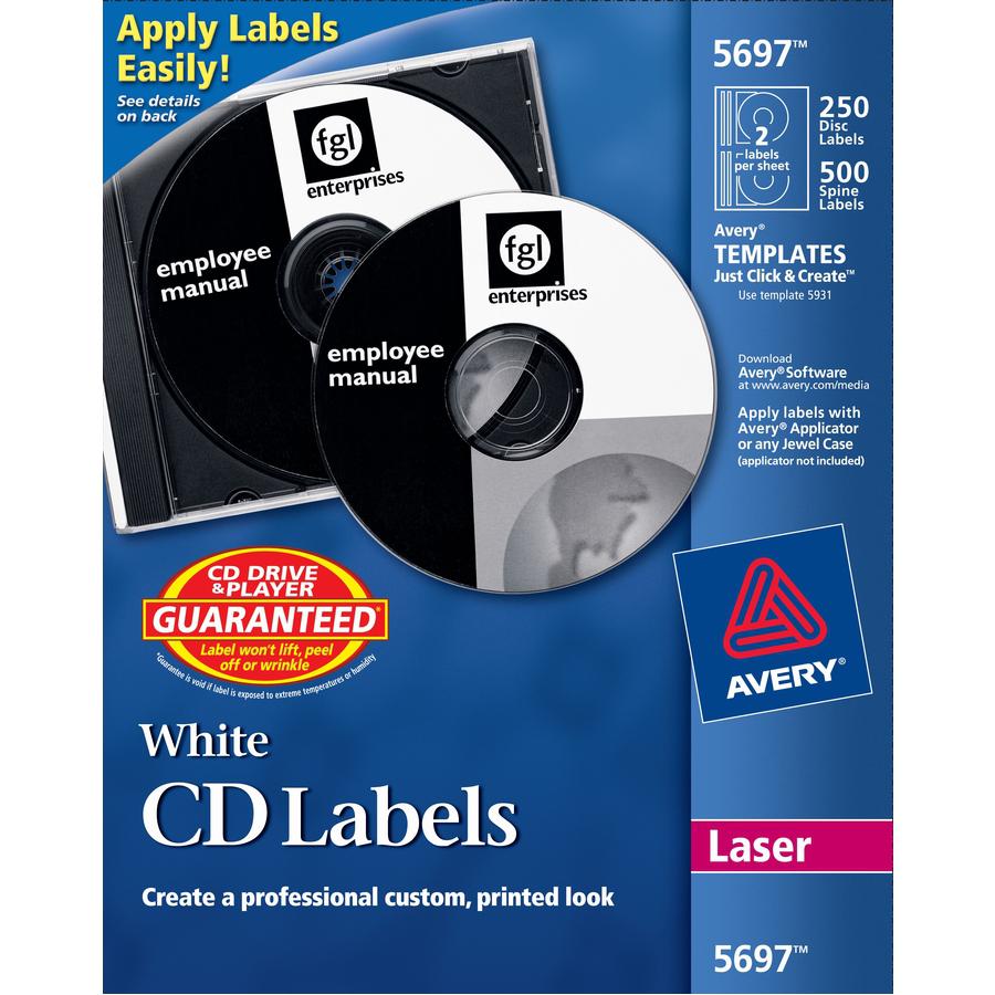 Avery&reg; Customize CD/DVD Labels - Matte White - 750 Total Label(s) - 250 / Pack. Picture 2