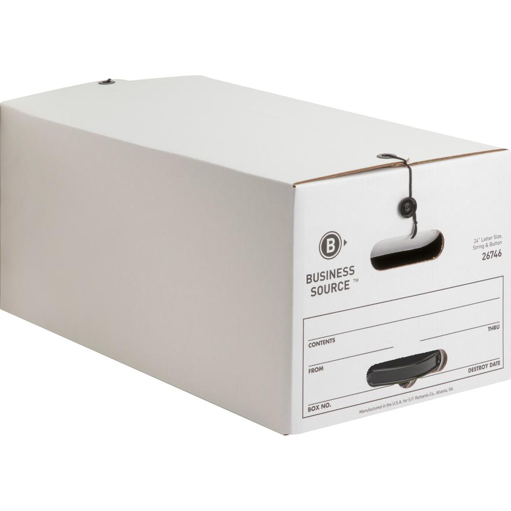 Business Source Medium Duty Letter Size Storage Box - Internal Dimensions: 12" Width x 24" Depth x 10" Height - External Dimensions: 12.3" Width x 24.1" Depth x 10.8" Height - Media Size Supported: Le. Picture 2