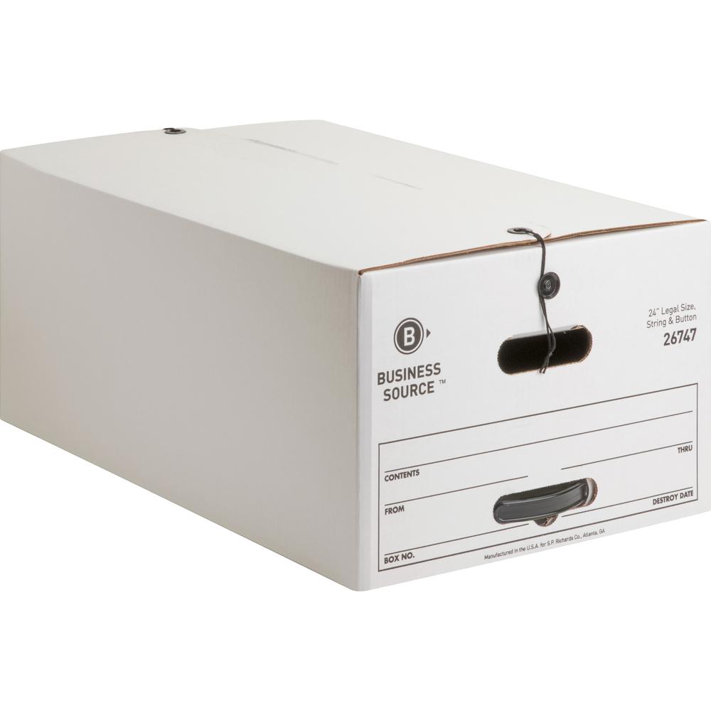 Business Source Medium Duty Legal Size Storage Box - Internal Dimensions: 15" Width x 24" Depth x 10" Height - External Dimensions: 15.3" Width x 24.1" Depth x 10.8" Height - Media Size Supported: Leg. Picture 2