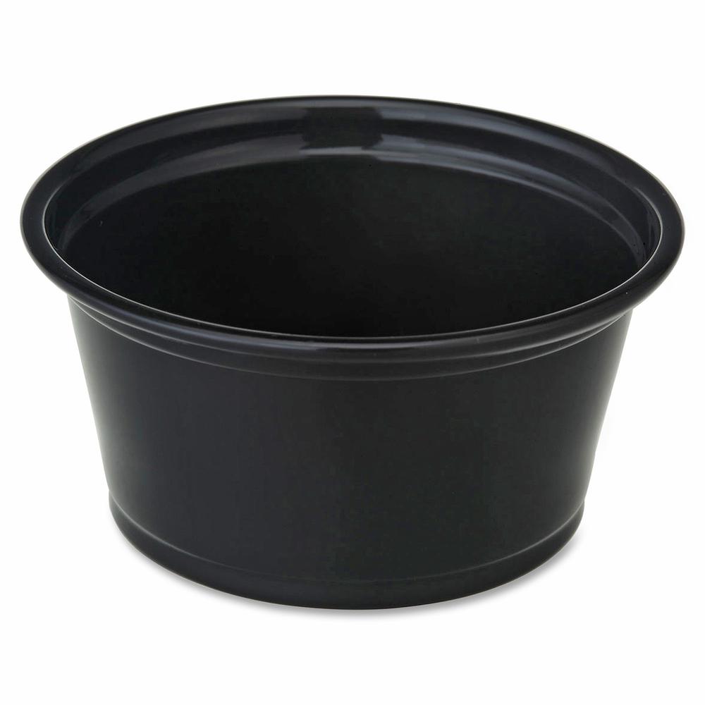 Genuine Joe 2 oz Portion Cups - 50.0 / Bag - 50 / Carton - Black - Polystyrene. Picture 2