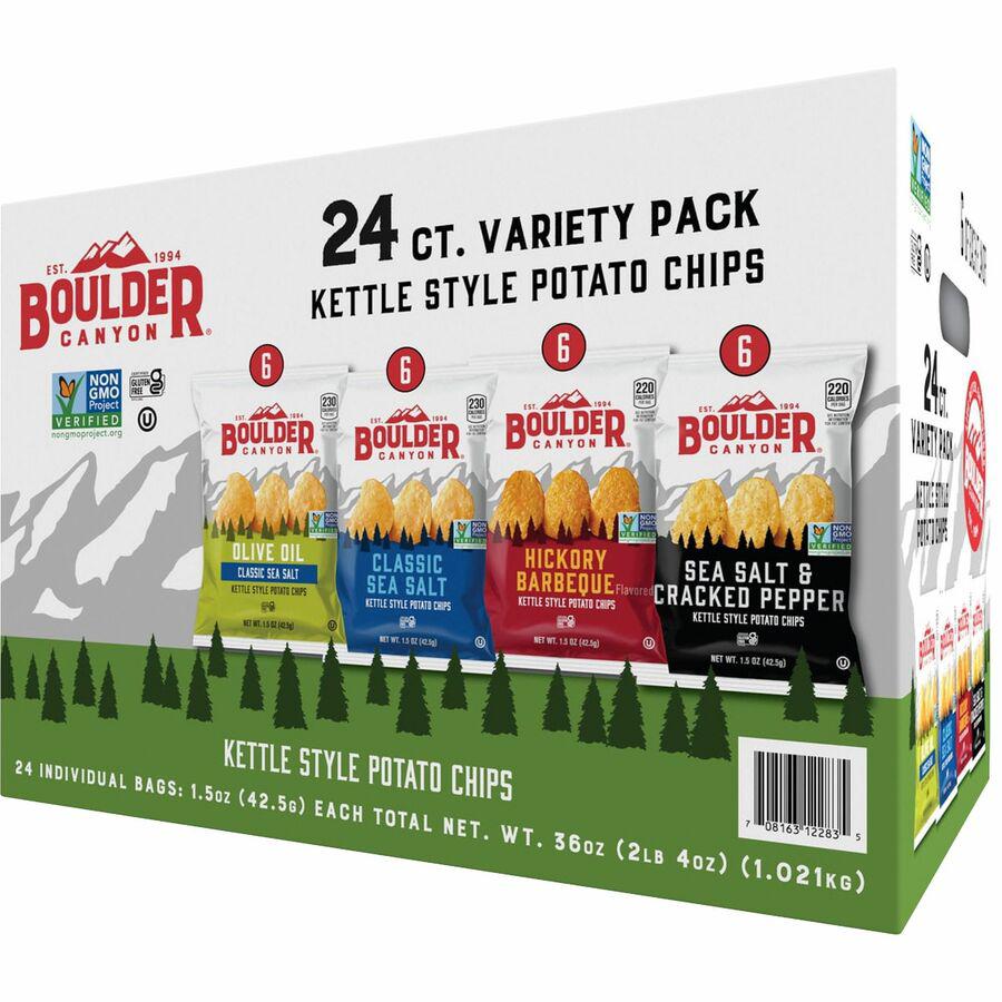 Boulder Canyon Inventure Variety Pack - Non-GMO, Gluten-free - Bag - 1.50 oz - 24 / Carton. Picture 2