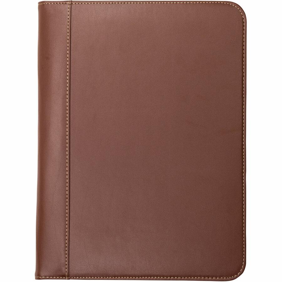 Samsill Letter Pad Folio - 8 1/2" x 11" - Leather - Tan - 1 Each. Picture 3