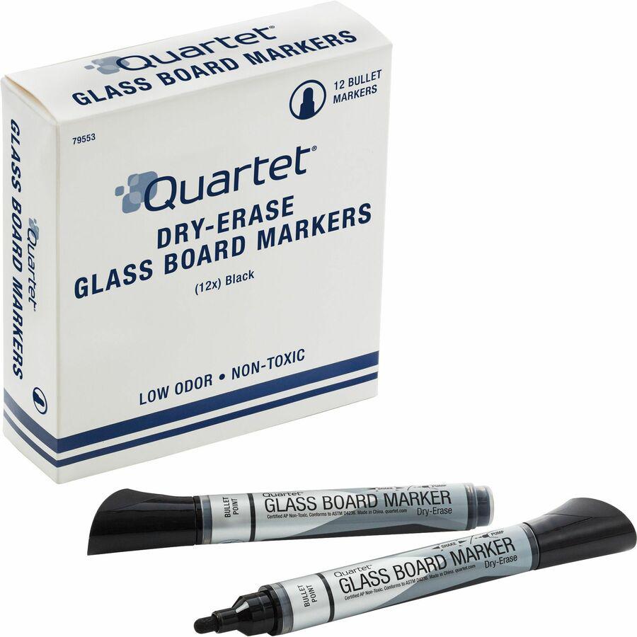 Quartet Premium Dry-Erase Markers for Glass Boards - Bullet Marker Point Style - Black - 1 Dozen. Picture 5