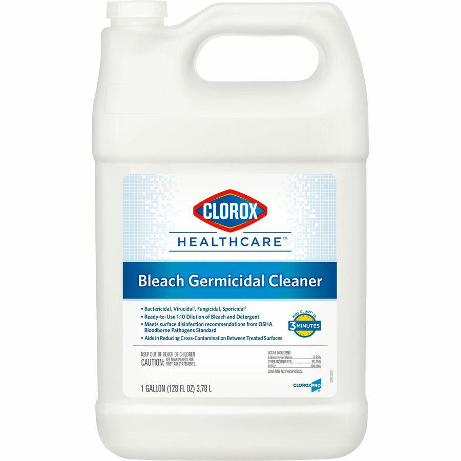 Clorox Healthcare Bleach Germicidal Cleaner Refill - Ready-To-Use - 128 fl oz (4 quart) - 4 / Carton - White. Picture 3