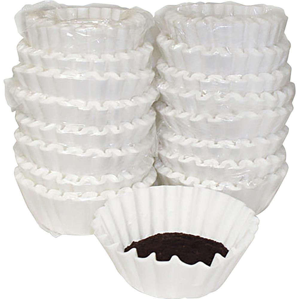 Melitta Basket-style Coffeemaker Coffee Filters - Heavyweight, Tear Resistant, Disposable, Compostable - 800 / Carton - White. Picture 2
