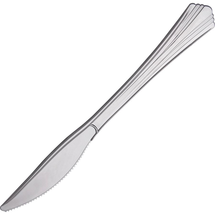 Reflections Plastic Knife - 15 / Pack - 15/Carton - Knife - 1 x Knife - Breakroom - Disposable - Silver. Picture 2