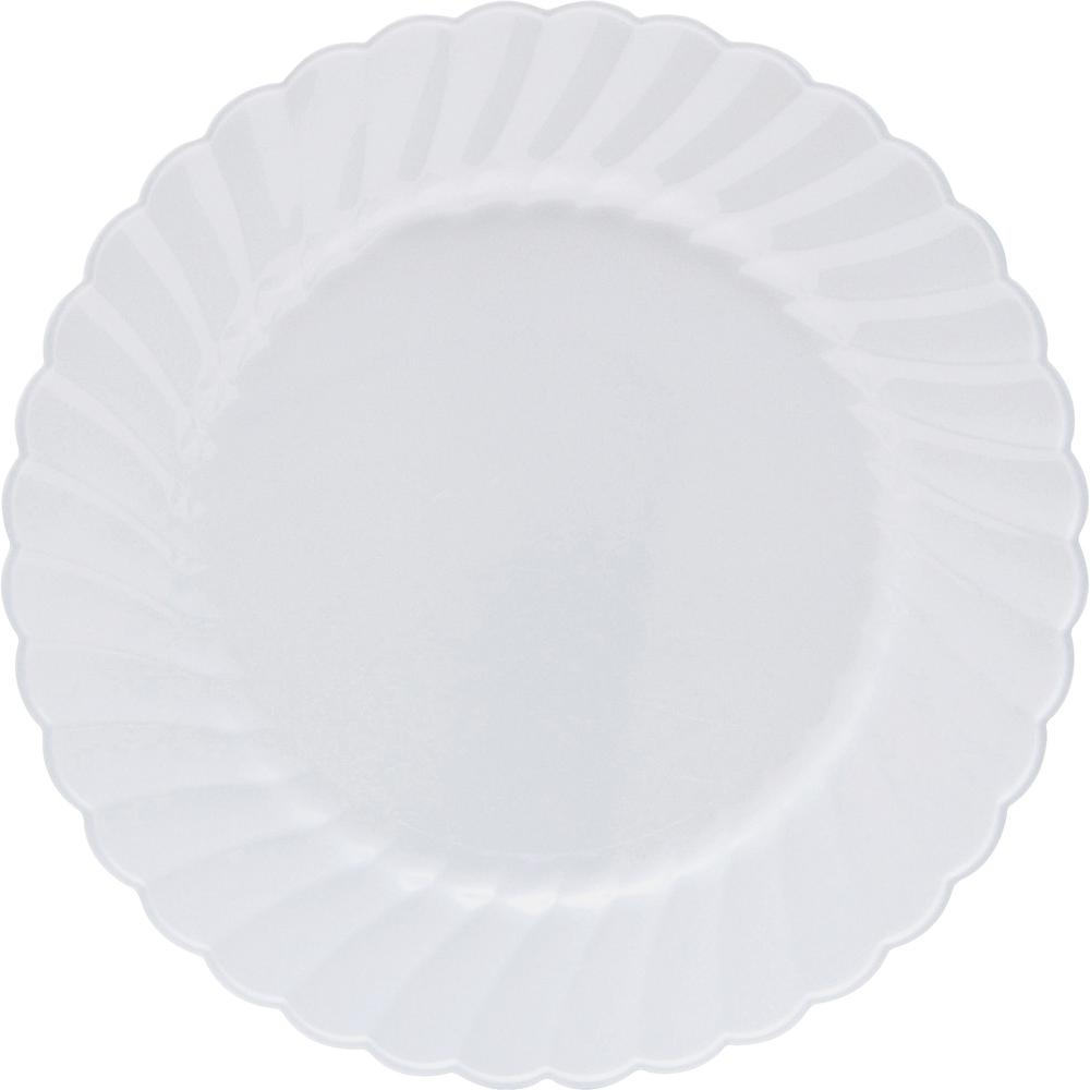 Classicware 10-1/4" Heavyweight Plates - 12 / Pack - Picnic, Party - Disposable - White - Plastic Body - 12 / Carton. Picture 2