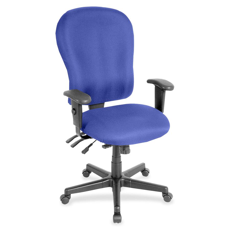 Eurotech 4x4xl High Back Task Chair - Cobalt Fabric Seat - Cobalt Fabric Back - High Back - 5-star Base - Armrest - 1 Each. Picture 2