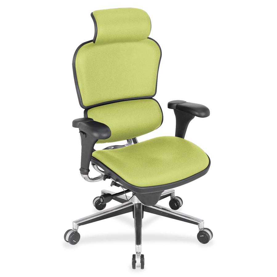 Eurotech Ergohuman Leather Executive Chair - Apple Green Vinyl, Fabric, Leather Seat - Apple Green Vinyl, Fabric, Leather Back - 5-star Base - 1 Each. Picture 3