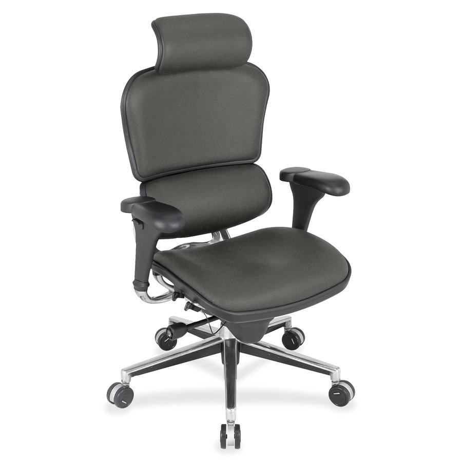 Eurotech Ergohuman Leather Executive Chair - Ebony Fabric, Leather Seat - Ebony Fabric, Leather Back - 5-star Base - 1 Each. Picture 4