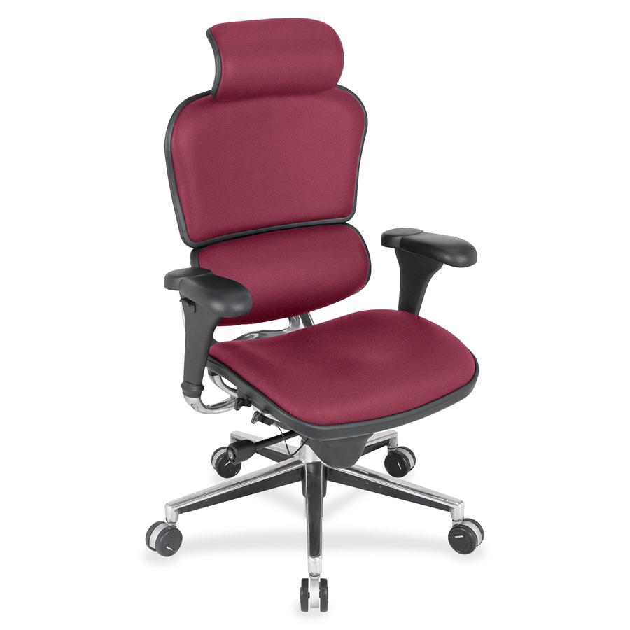 Eurotech Ergohuman Leather Executive Chair - Regency Red Fabric, Leather Seat - Regency Red Fabric, Leather Back - High Back - 5-star Base - 1 Each. Picture 2