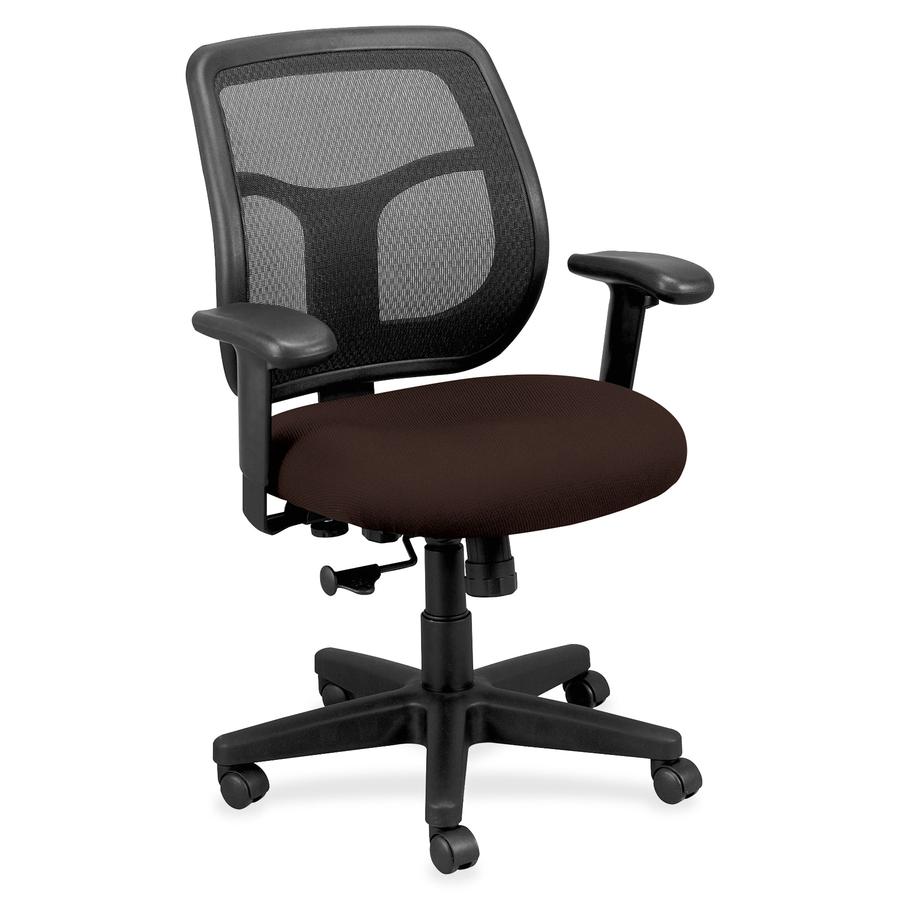Eurotech Apollo Mid-back Task Chair - Nightfall Vinyl, Fabric Seat - Mid Back - 5-star Base - 1 Each. Picture 2