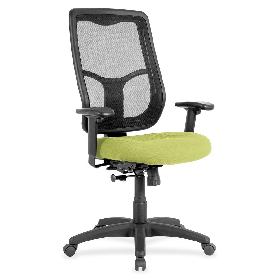 Eurotech Apollo High Back Synchro Task Chair - Apple Green Fabric, Vinyl Seat - High Back - 5-star Base - 1 Each. Picture 2