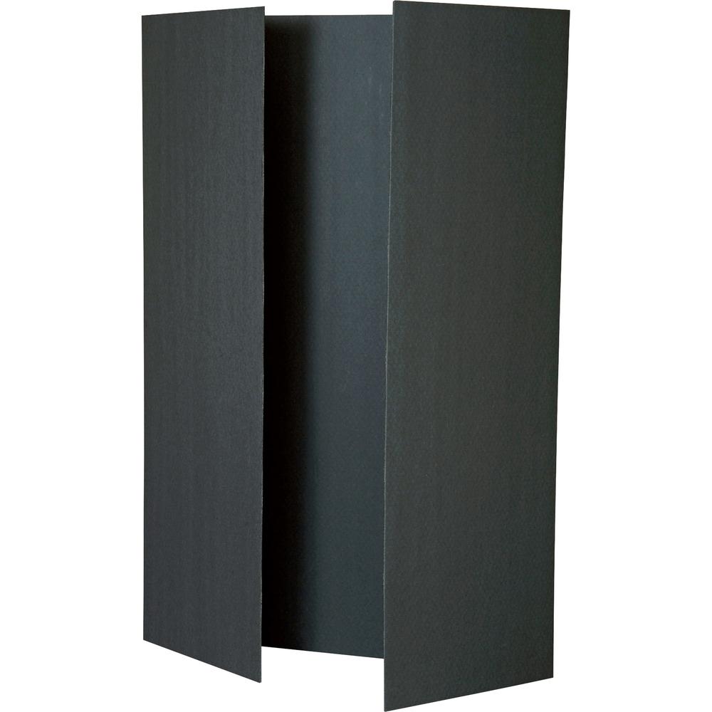 Pacon Foam Presentation Board - 48"W x 36"H - Tri-Fold - Foam - 12 Boards/Carton - Black. Picture 2