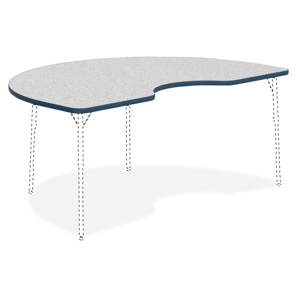 Lorell Classroom Activity Tabletop - Gray Nebula Kidney-shaped, High Pressure Laminate (HPL) Top - 72" Table Top Width x 48" Table Top Depth x 1.13" Table Top Thickness - 1 Each. Picture 3
