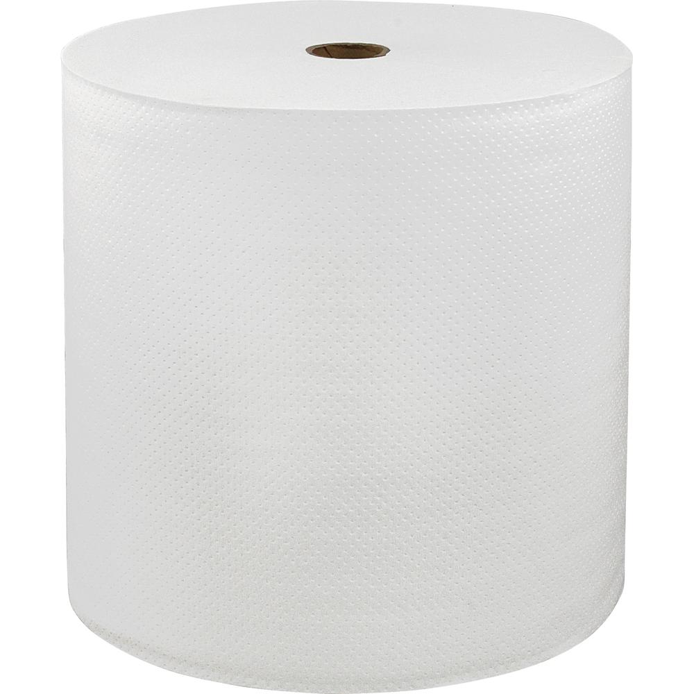 LoCor Hard Wound Roll Towels - 1 Ply - 7" x 800 ft - White - Virgin Fiber - 6 Rolls Per Carton - 6 / Carton. Picture 2