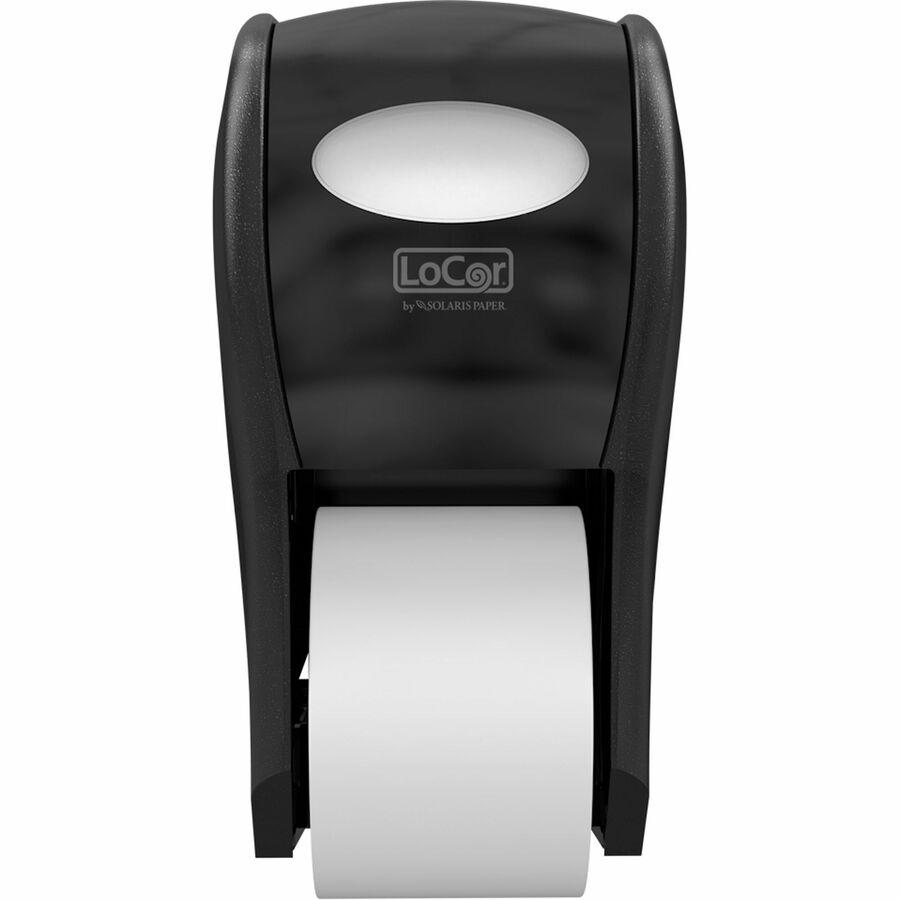 LoCor Top-Down Bath Tissue Dispenser - 300 x Sheet - 7.4" Height x 7.2" Width x 13.5" Depth - Black - 1 Each. Picture 2