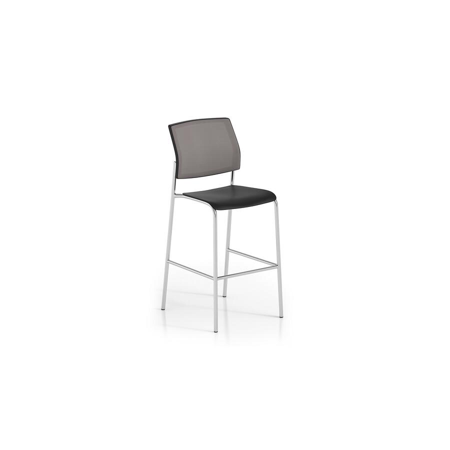 United Chair Stool Without Arms - Carbon Seat - Exact Back - Black Steel Frame - Four-legged Base - 1 Each. Picture 2