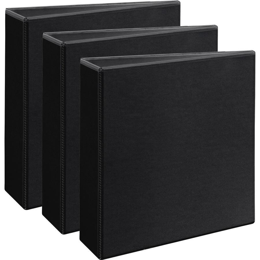 Avery&reg; Durable View Binders - EZD Rings - 3" Binder Capacity - Letter - 8 1/2" x 11" Sheet Size - 670 Sheet Capacity - 3 x D-Ring Fastener(s) - 4 Internal Pocket(s) - Poly - Black - Recycled - Eas. Picture 5