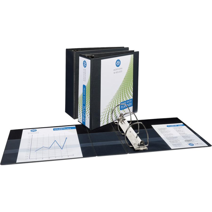 Avery&reg; Durable View Binders - EZD Rings - 4" Binder Capacity - Letter - 8 1/2" x 11" Sheet Size - 780 Sheet Capacity - 3 x D-Ring Fastener(s) - 4 Internal Pocket(s) - Poly - Black - Recycled - Eas. Picture 5