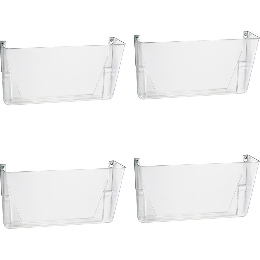 OIC Wall Mountable Space-Saving Files - 7" Height x 13" Width x 4.1" Depth - Clear - Plastic - 4 / Carton. Picture 6