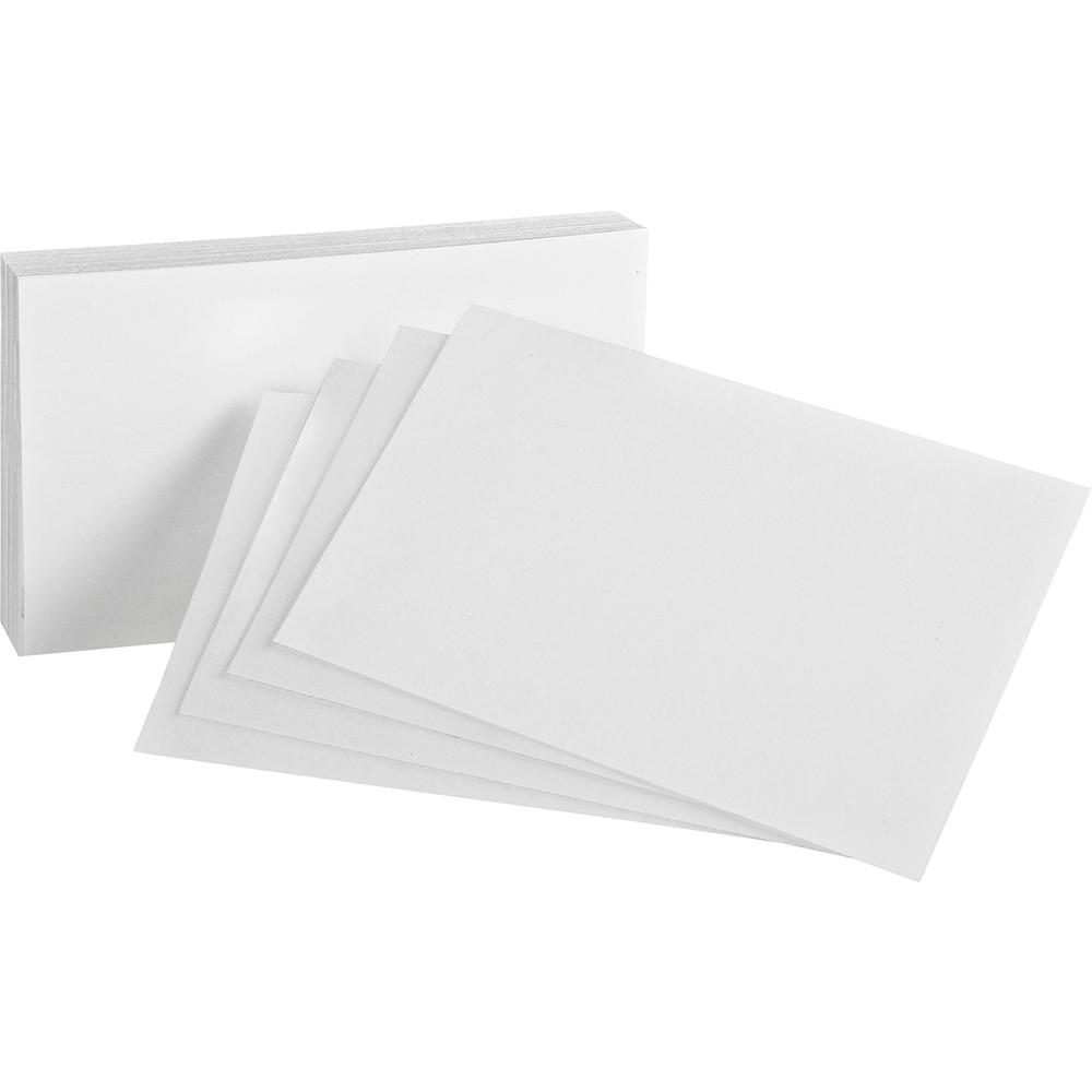 Oxford Plain Index Cards - 4" x 6" - 85 lb Basis Weight - 500 / Bundle - Sustainable Forestry Initiative (SFI) - White. Picture 2