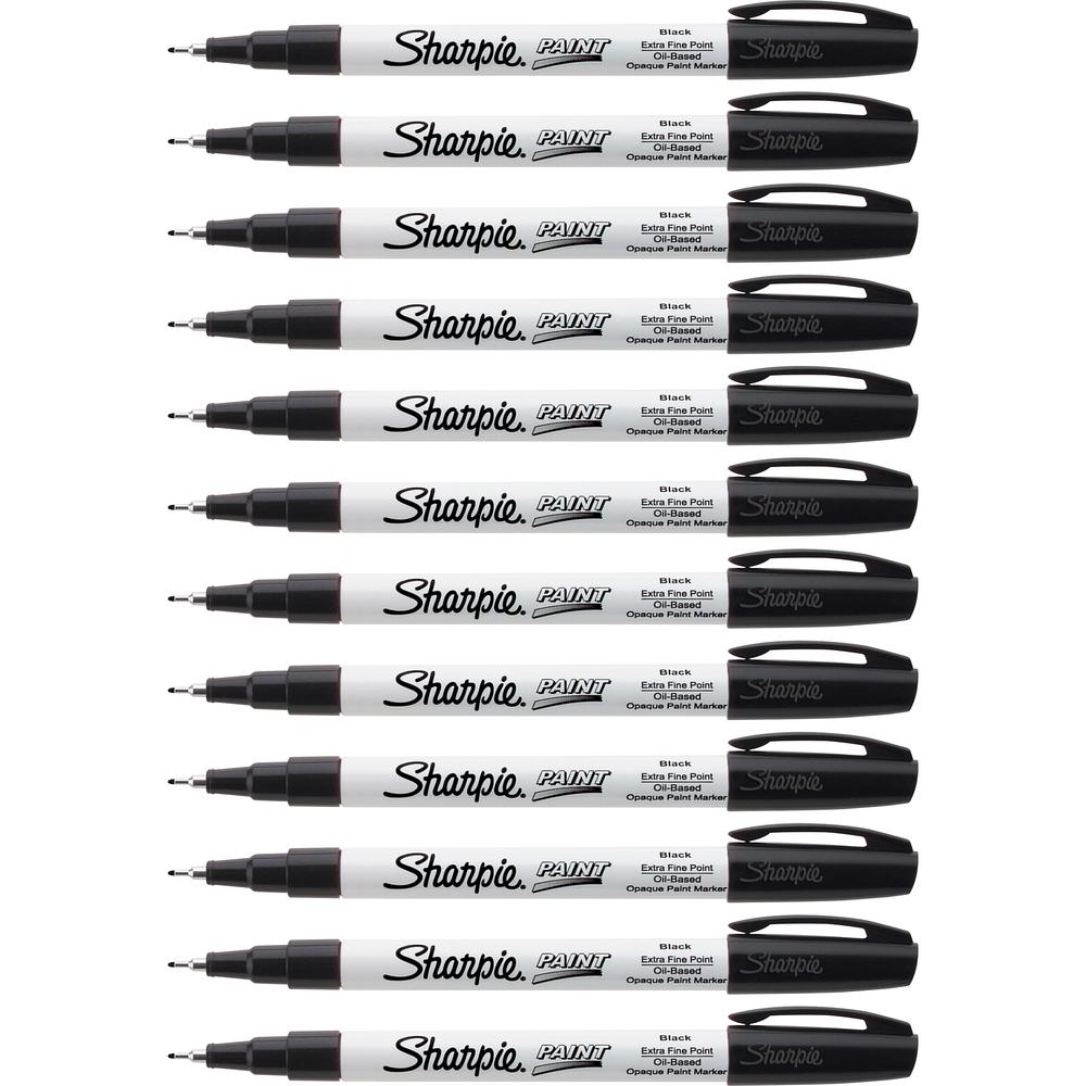 Sharpie Extra Fine oil-Based Paint Markers - Extra Fine Marker Point - Black Oil Based Ink - 12 / Box. Picture 3
