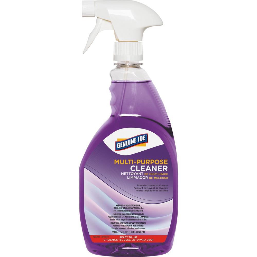 Genuine Joe Lavender Multipurpose Cleaner - Ready-To-Use Spray - 32 fl oz (1 quart) - Lavender Scent - 1 Each - Purple. Picture 2