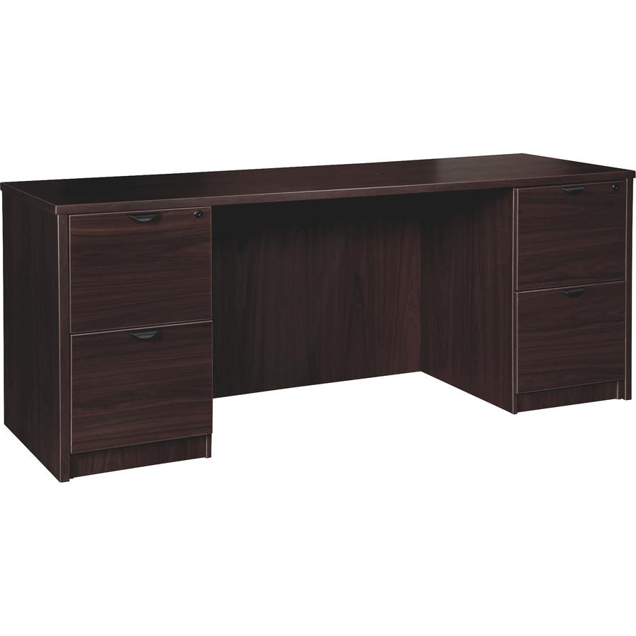 Lorell Prominence 2.0 Double-Pedestal Credenza - 72" x 24"29" , 1" Top - 2 x File Drawer(s) - Double Pedestal on Left/Right Side - Band Edge - Material: Particleboard - Finish: Thermofused Melamine (T. Picture 5