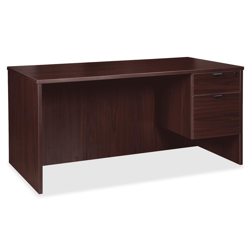 Lorell Prominence 2.0 Espresso Laminate Box/File Right-Pedestal Desk - 2-Drawer - 1" Top, 66" x 30"29" - 2 x File, Box Drawer(s) - Single Pedestal on Right Side - Band Edge - Material: Particleboard -. Picture 3