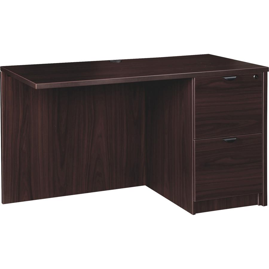 Lorell Prominence 2.0 Right Return - 48" x 24"29" , 1" Top - 2 x File Drawer(s) - Band Edge - Material: Particleboard - Finish: Espresso Laminate, Thermofused Melamine (TFM). Picture 5