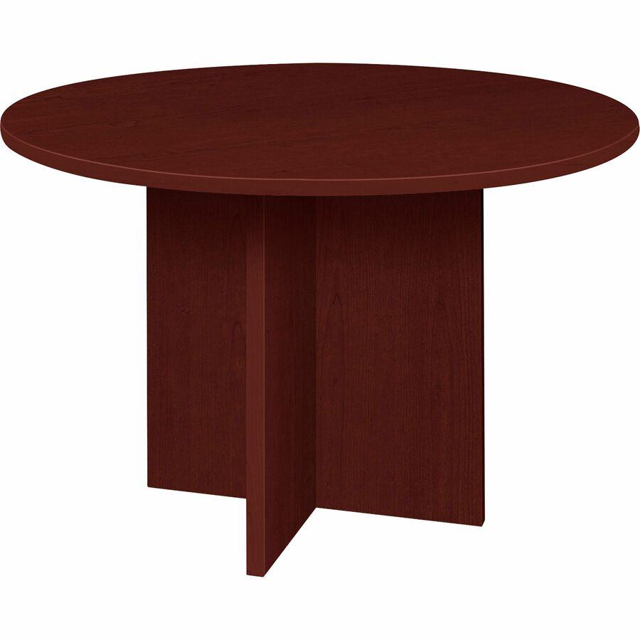 Lorell Prominence Round Laminate Conference Table - 29" x 42" , 1" Top, 0.1" Edge - Material: Thermofused Melamine (TFM), Particleboard. Picture 4