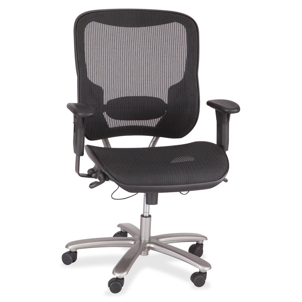 Safco Big & Tall All-Mesh Task Chair - High Back - Black - Armrest - 1 Each. Picture 2