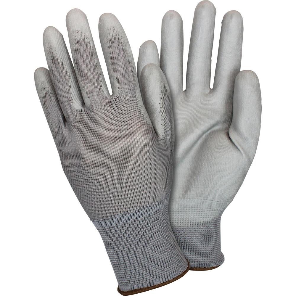Safety Zone Gray Coated Knit Gloves - Polyurethane Coating - Small Size - Gray - Knitted, Comfortable, Abrasion Resistant, Machine Washable, Cut Resistant - For Food Handling, Janitorial Use, Painting. Picture 2