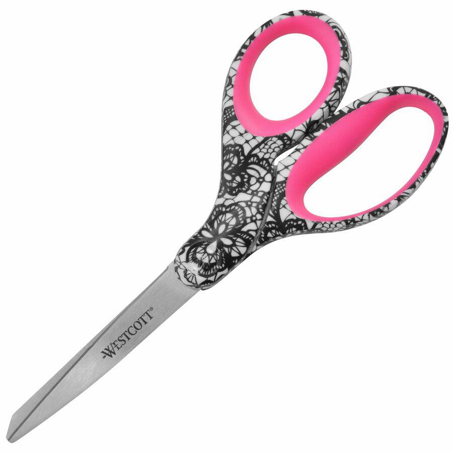 Westcott 8" Fashion Scissors - 8" Overall Length - Left/Right - Stainless Steel - Multi - 1 Each. Picture 6