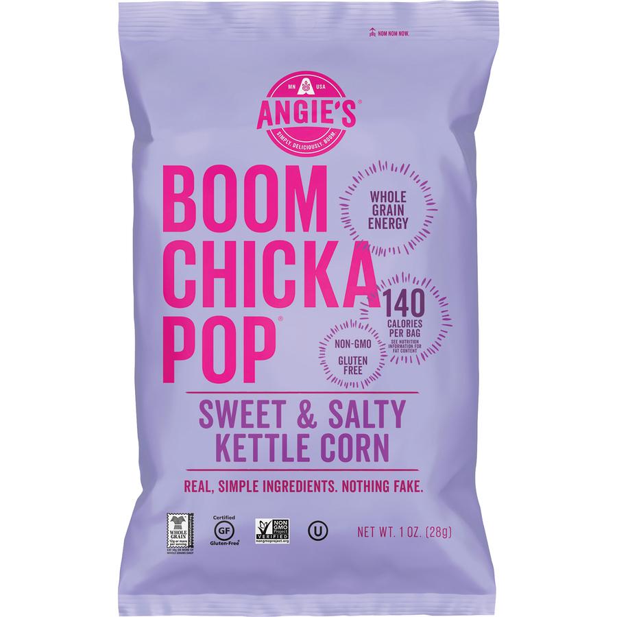 Angie's BOOMCHICKAPOP Popcorn - Gluten-free, Cholesterol-free, No High Fructose Corn Syrup - Sweet and Salty Kettle - 1 Serving Bag - 24 / Carton. Picture 2