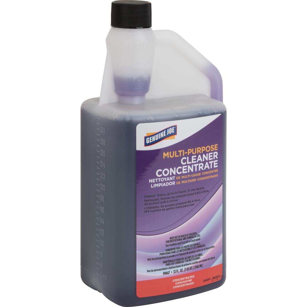 Genuine Joe Lavender Concentrated Multipurpose Cleaner - Concentrate Liquid - 32 fl oz (1 quart) - Lavender ScentBottle - 1 Each - Purple. Picture 2