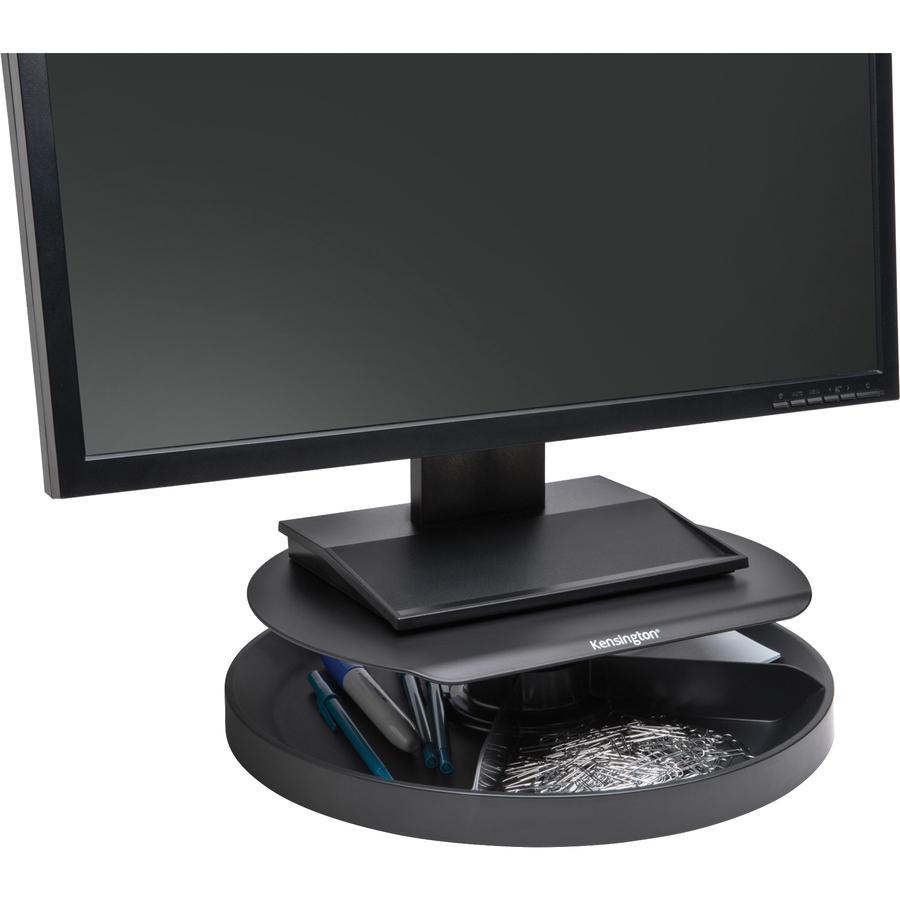 Kensington SmartFit Spin2 Monitor Stand - 40 lb Load Capacity - Flat Panel Display Type Supported - 3.1" Height x 12.6" Width x 12.6" Depth - Desktop - Black - Ergonomic. Picture 4