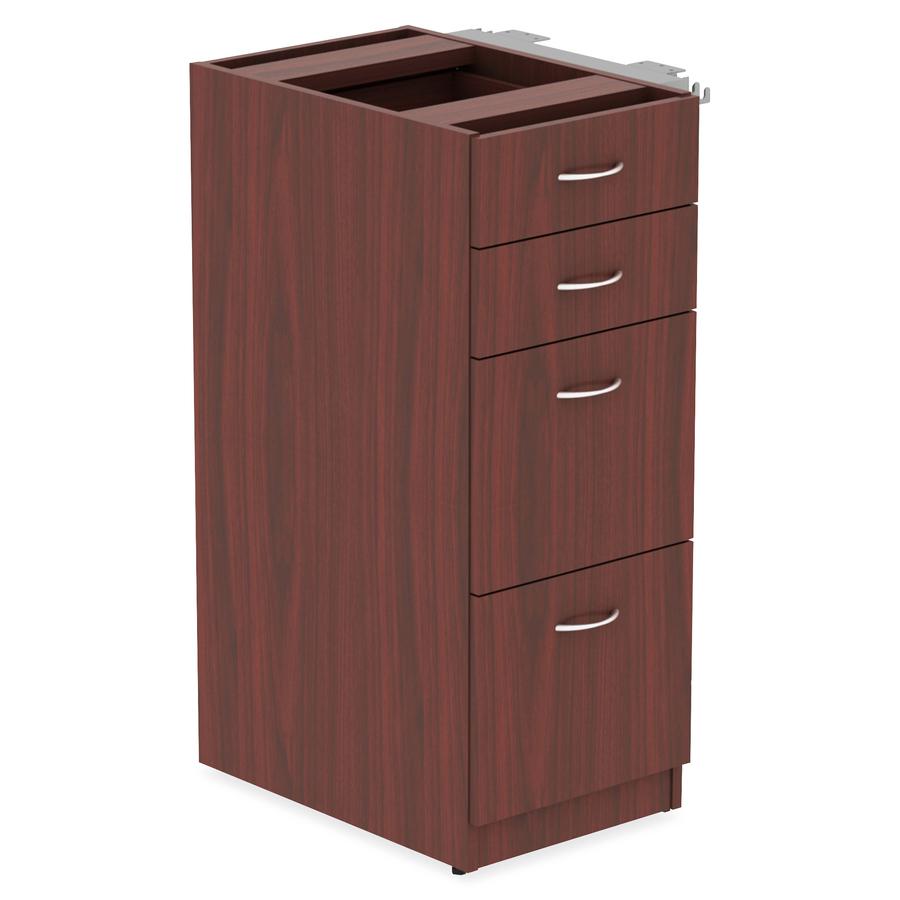 Lorell Relevance Series 4-Drawer File Cabinet - 15.5" x 23.6"40.4" - 4 x File, Box Drawer(s) - Finish: Mahogany, Laminate. Picture 8
