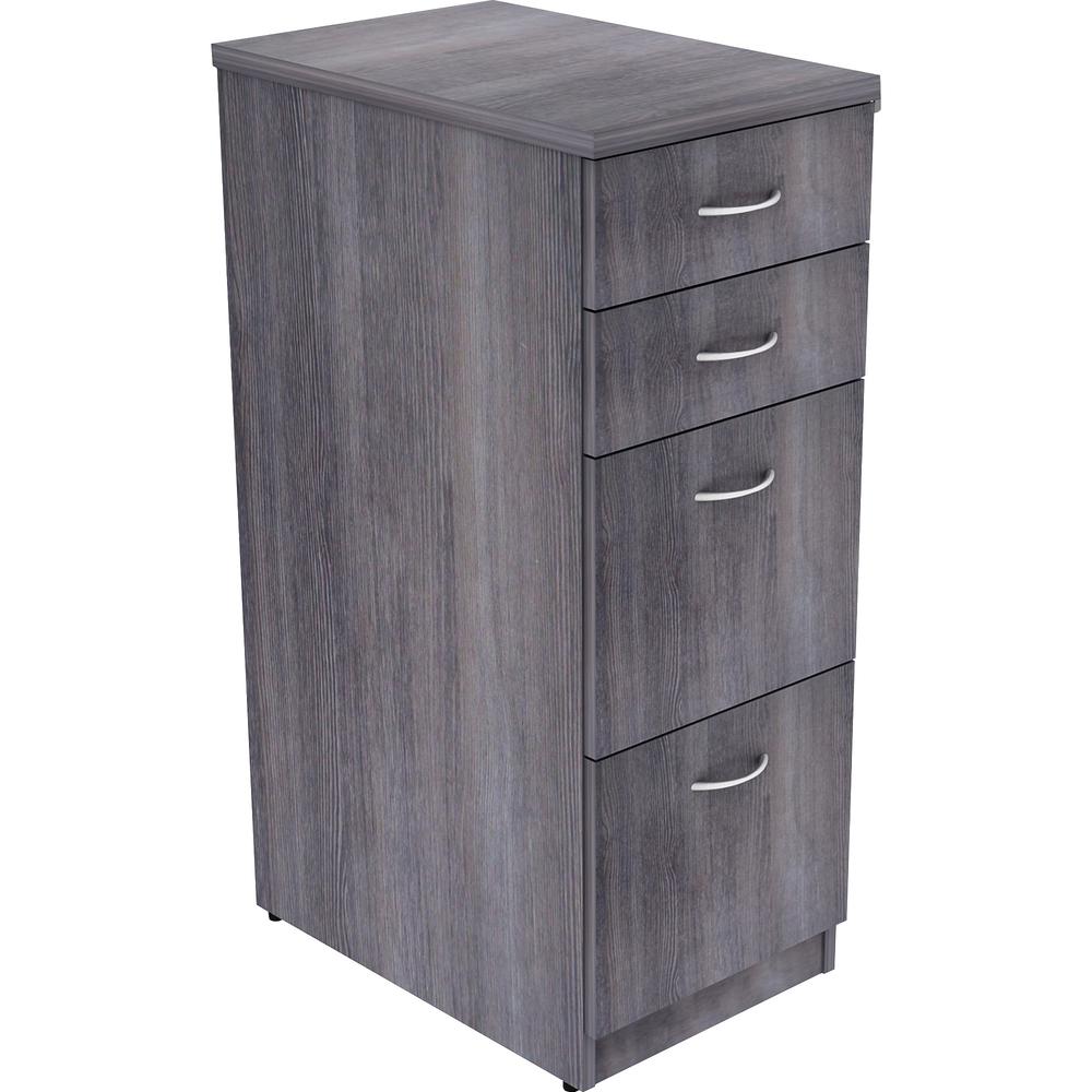 Lorell Relevance Series 4-Drawer File Cabinet - 15.5" x 23.6"40.4" - 4 x File, Box Drawer(s) - Finish: Charcoal, Laminate. Picture 7