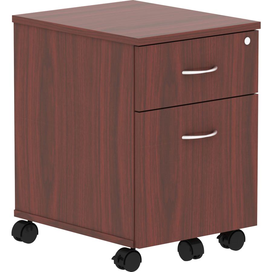 Lorell Relevance Series 2-Drawer File Cabinet - 15.8" x 19.9"22.9" - 2 x File, Box Drawer(s) - Finish: Mahogany Laminate. Picture 8