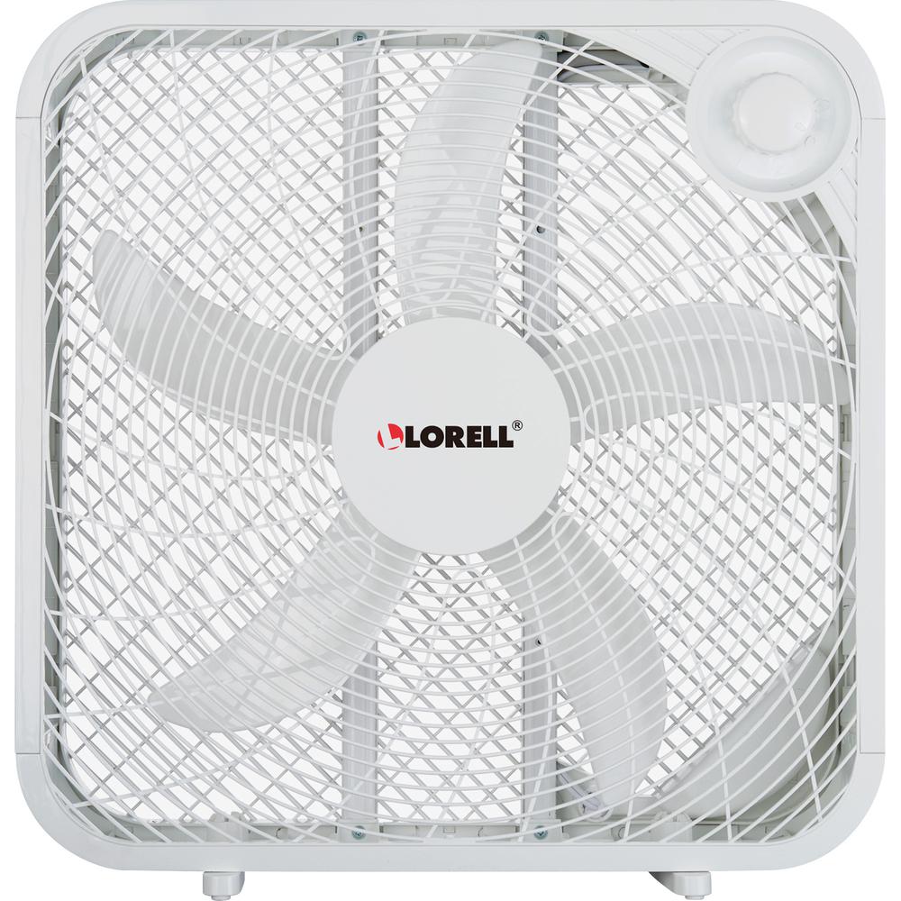 Lorell 3-speed Box Fan - 3 Speed - Carrying Handle - 21" Height x 4.1" Width - White. Picture 2