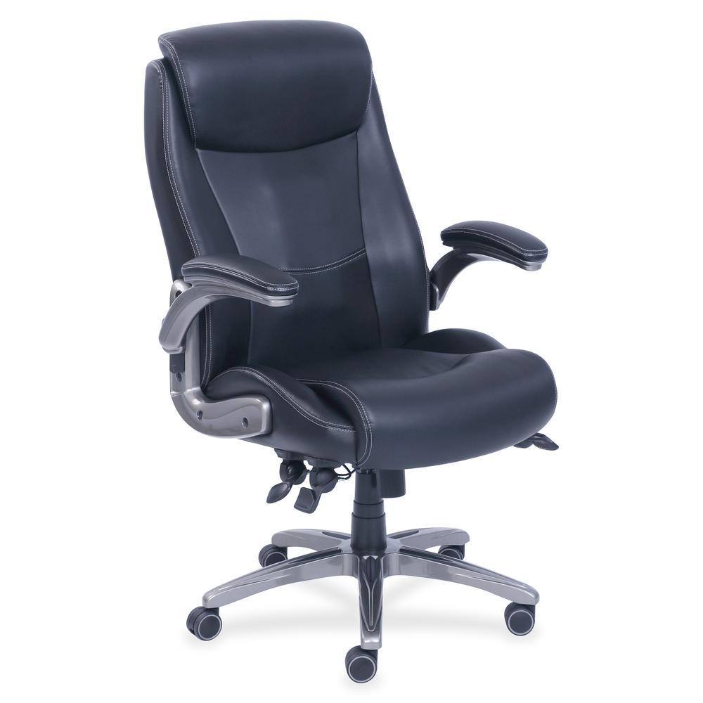 Lorell Revive Executive Chair - Black Bonded Leather Seat - Black Bonded Leather Back - 5-star Base - 1 Each. Picture 7