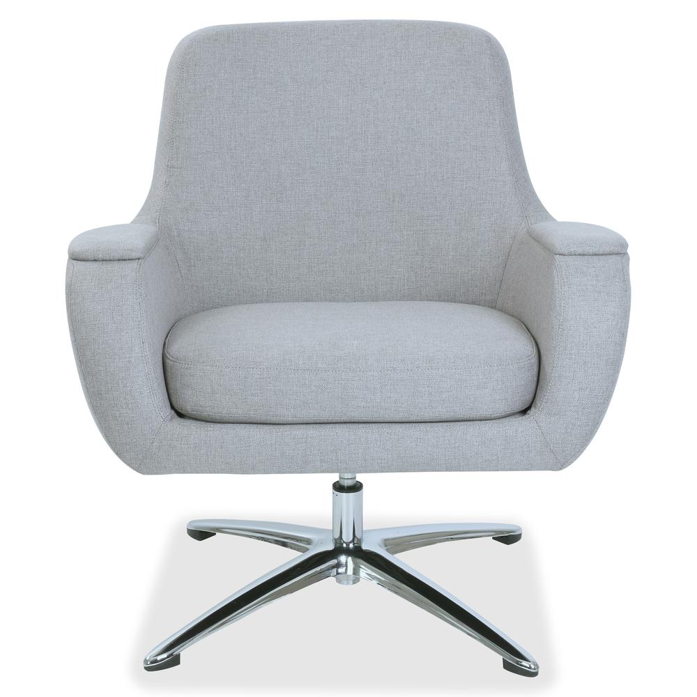 Lorell Nirvana Lounge Chair - Gray Fabric Seat - Gray Fabric Back - Pedestal Base - 1 Each. Picture 2